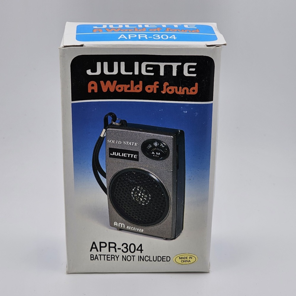 Vintage Juliette AM Solid State Pocket Radio APR-304 Powered NIB